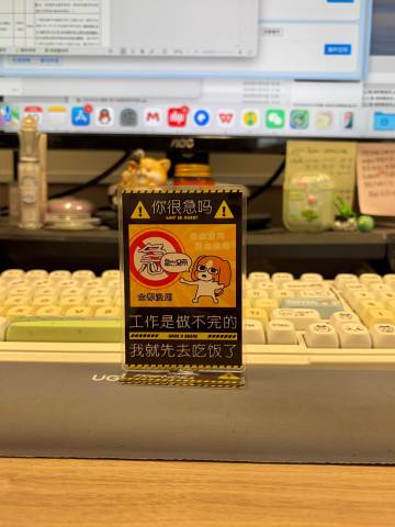 本人反抗工作的方式仅限于去吃饭的时候在工位上放个窝囊的小牌子<span...