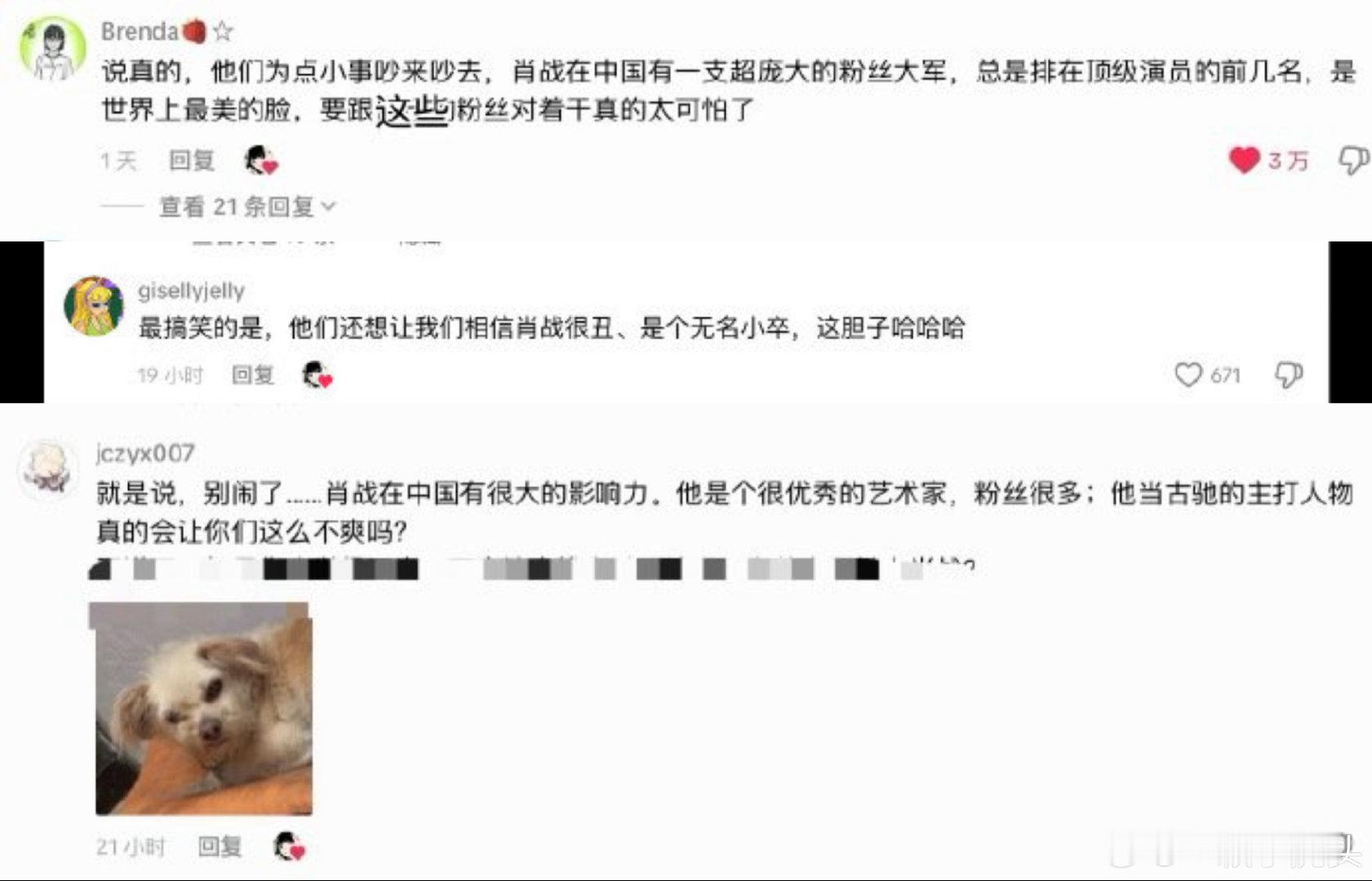 外网网友对这次棒粉碰瓷肖战的评论，好会说[doge]，
肖战在外网的定位“超级有名”“全中国的老大（指内娱）”“惹中国偶像可不行，粉丝可不好惹”“这次算撞墙了”“针对肖战那一刻开始就是在搞砸了” ​