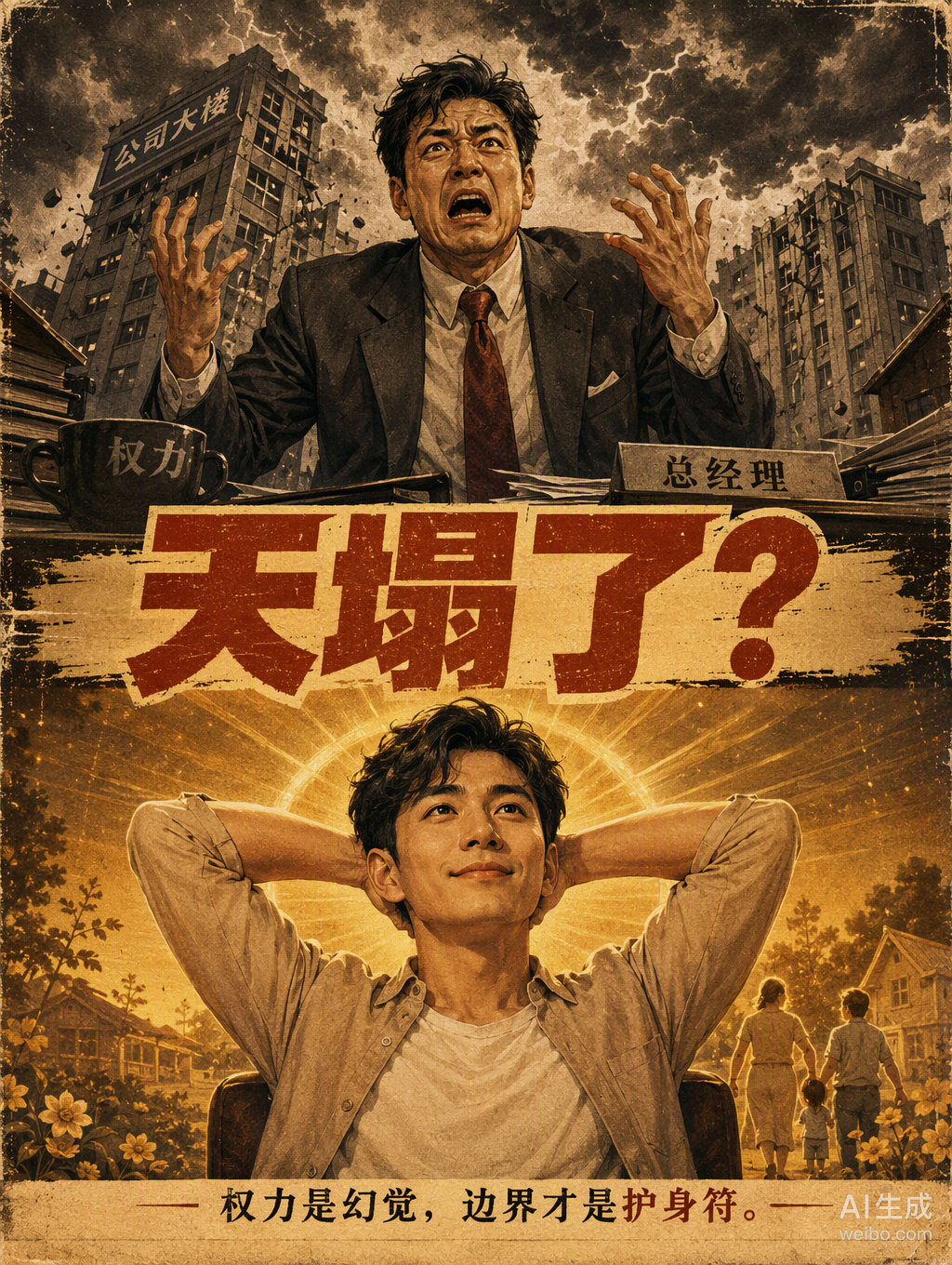 这个段子之所以能火出圈，是因为它精准戳中了当下职场人的集体痛点。

在现实中，我们很难遇到月薪三千还能娶到老板女儿的“爽文”剧情，但那种被当作耗材、被画饼充饥的无力感却是真实的。

大家笑的不是老板“天塌了”，而是笑那种靠压榨维持的权力幻觉终于破了产。

结婚在这里成了一个象征性的转折 ​