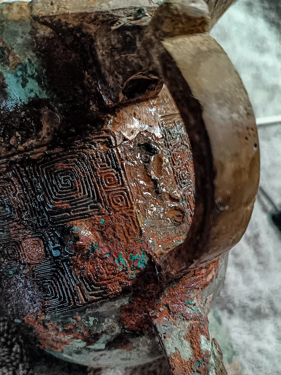 手气好，个人藏品，鋬下清理出铭文来了！