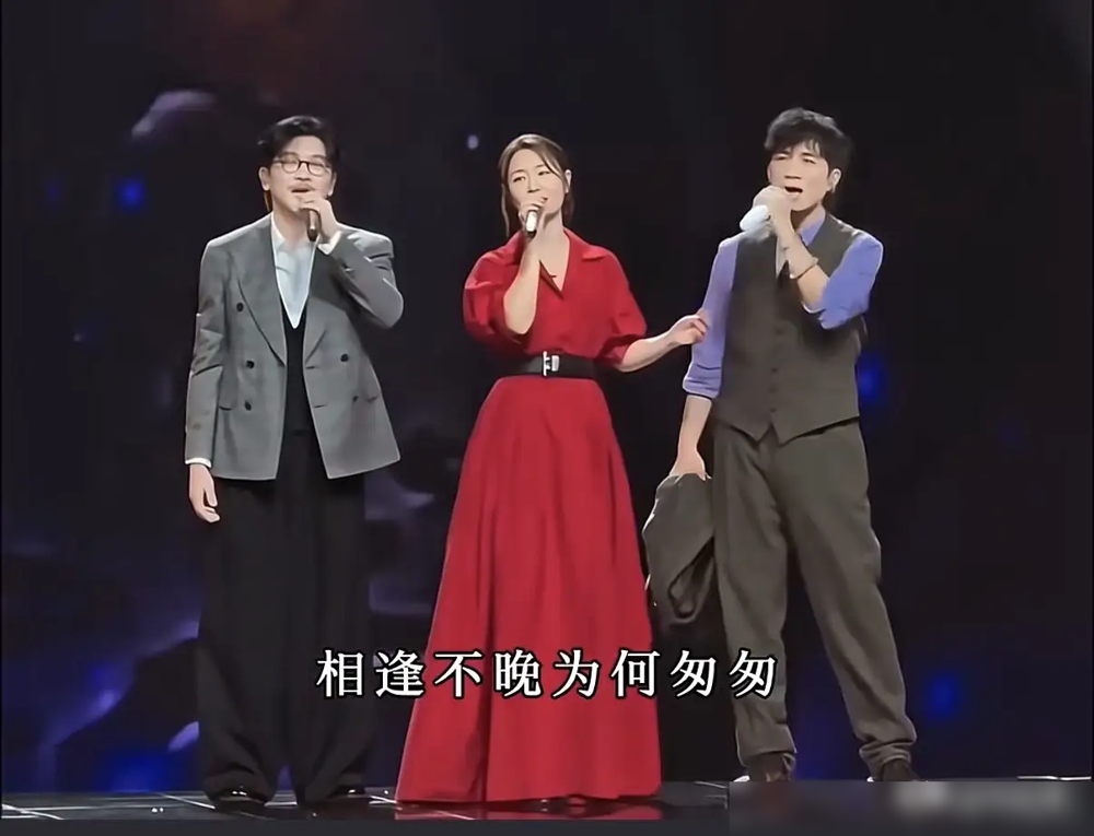 苏有朋亲口承认，对依萍有遗憾，这话憋了二十多年。
湾区晚会上，他跟古巨基、林心如再度合唱《情深深雨濛濛》。一个贴胡子扮杜飞，一个穿马甲扮书桓，如萍还是那条红裙子。唯独依萍不在。
苏有朋说，每次合体唱这歌，心里都空一块。当年《还珠》《情深深》连着拍，戏里戏外那些事，如今只剩他一个人记得最清。
林