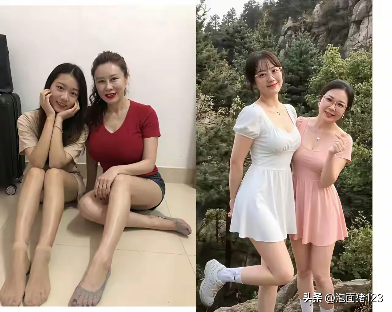 两对母女组合，这颜值组合太赞啦👍