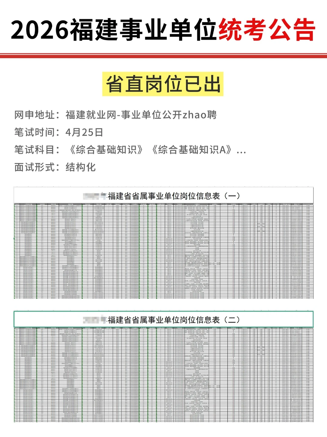 26福建事业单位省直1108人岗位，有考综a！