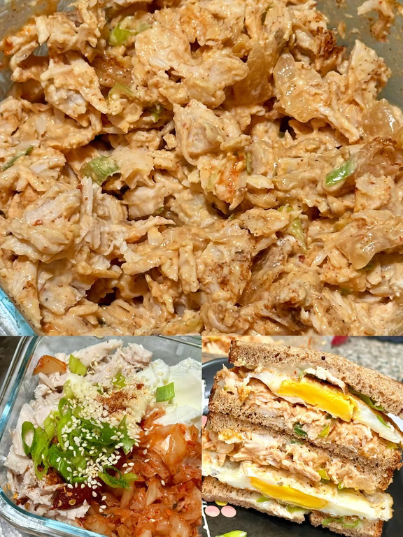 告别无聊鸡肉沙拉❗️泡菜韩味好吃快手健康😋
