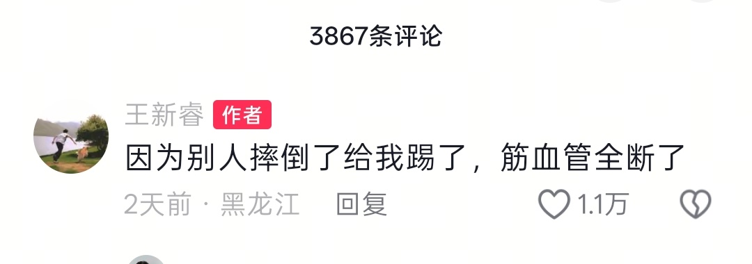 “因为别人摔倒了给我踢了，筋血管全断了”
冰雪项目危险性高但其实大道这个项目发生碰撞其实是非常小概率的的事件。命运无常被撞伤的代价是一条腿，矫健的运动员一瞬间变成残疾
唇亡齿寒，这么大的事希望有更多的人能够看见，训练中出事居然还要自费，被撞伤的人要独自承担一切，另外还有心理方面的创 ​