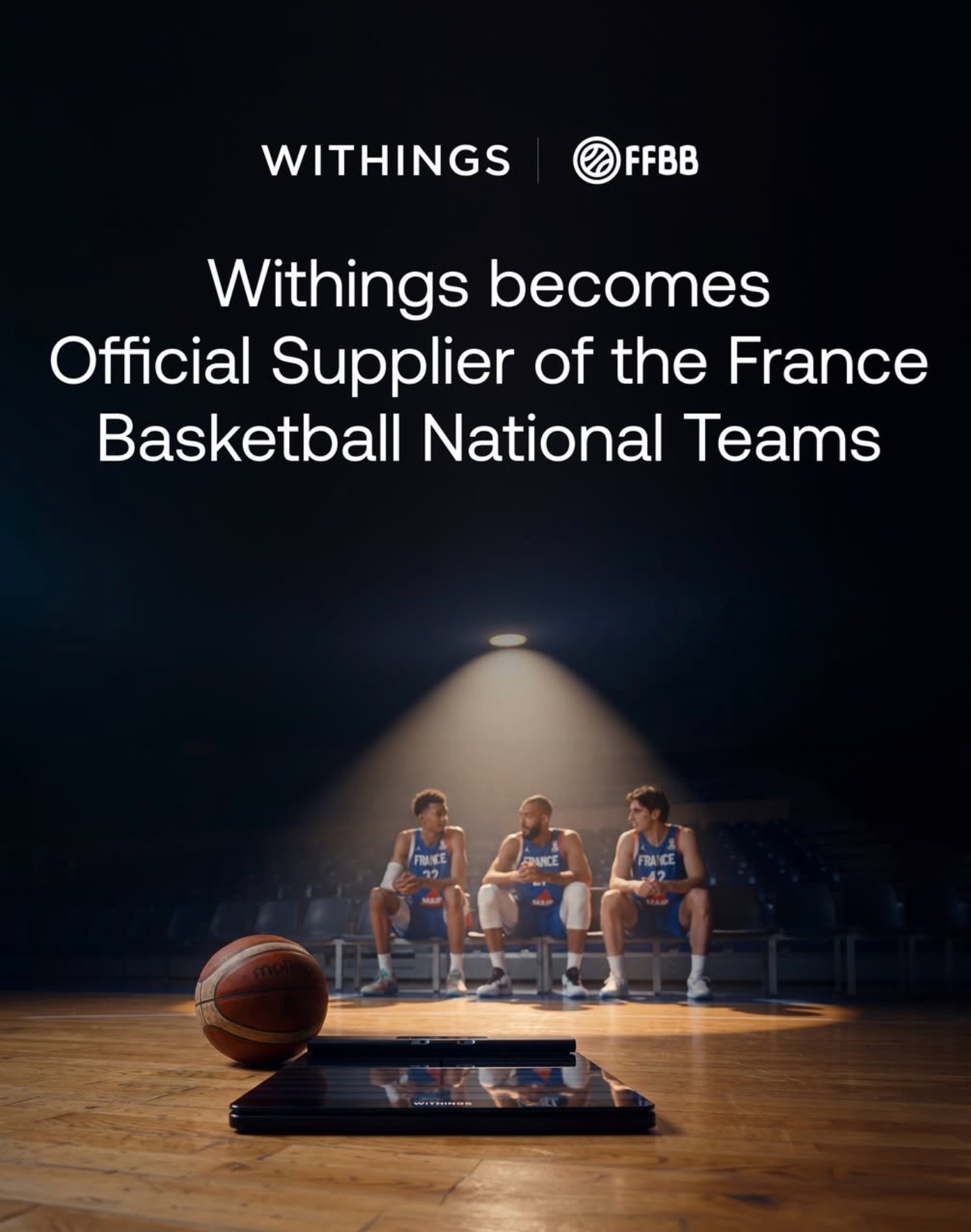 WITHINGS成为法国国家篮球队合作商！会使用多个产品保证运动员身体恢复情况！一起展望2028年洛杉矶奥运会！看好法国队！文班亚马 法国男篮