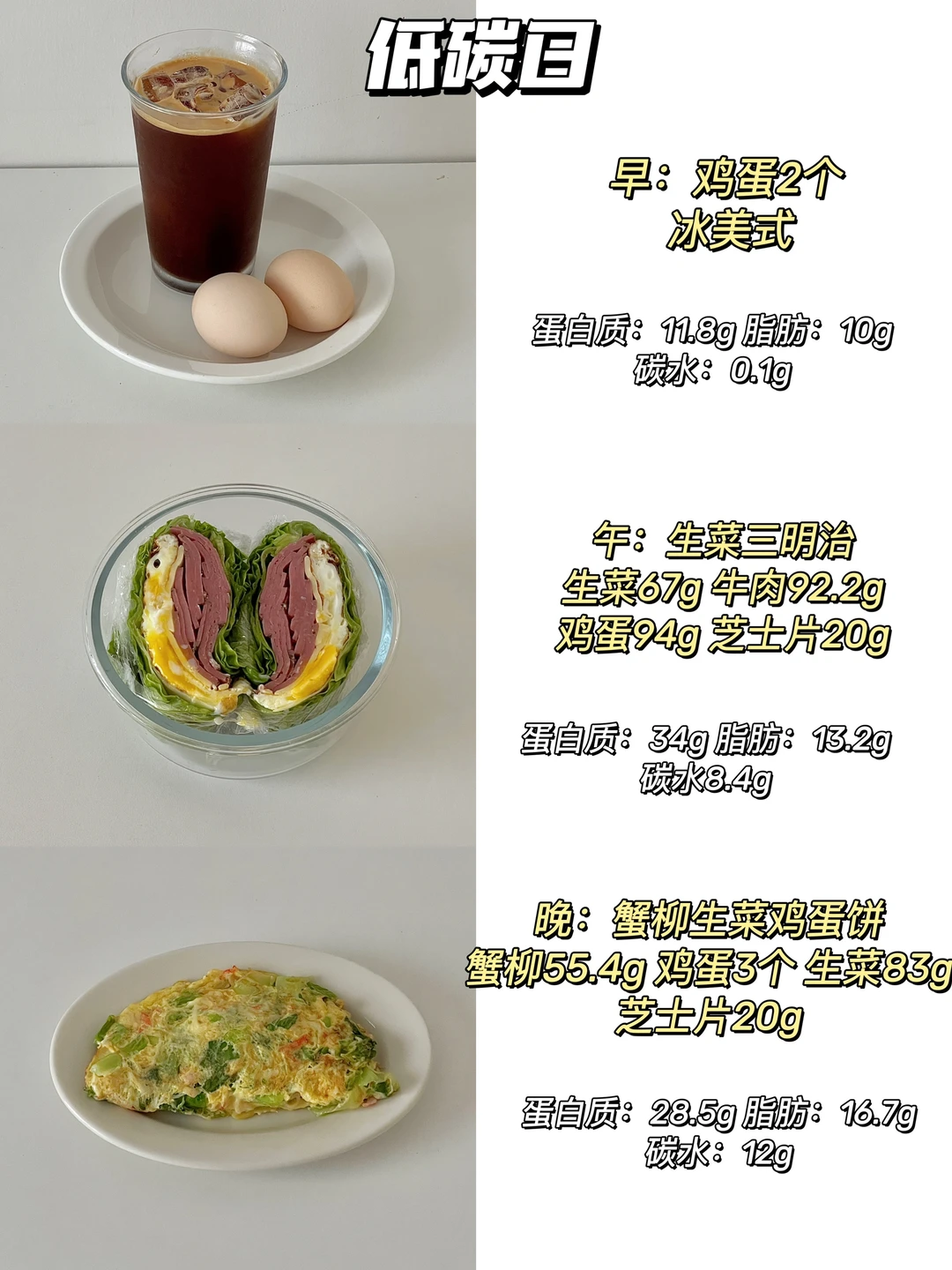 碳循环一周食谱合集｜减脂也太太太简单了‼️
