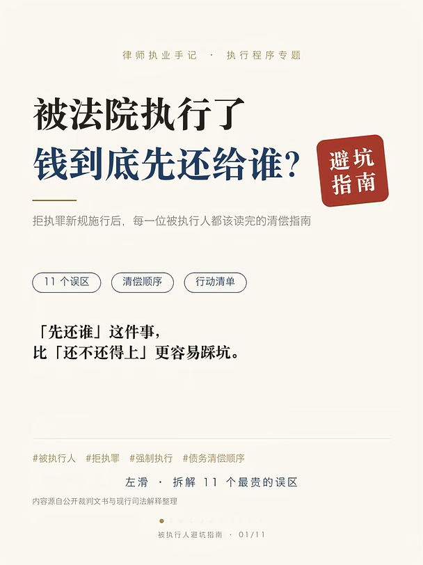 被执行人清偿债务避坑指南