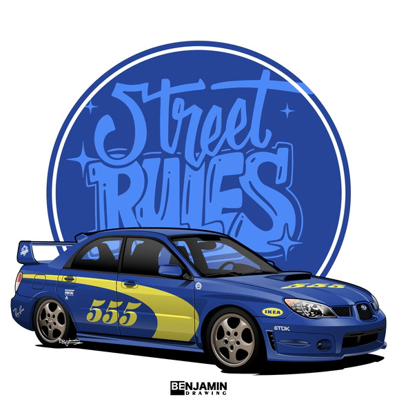 经典蓝+555 斯巴鲁WRX