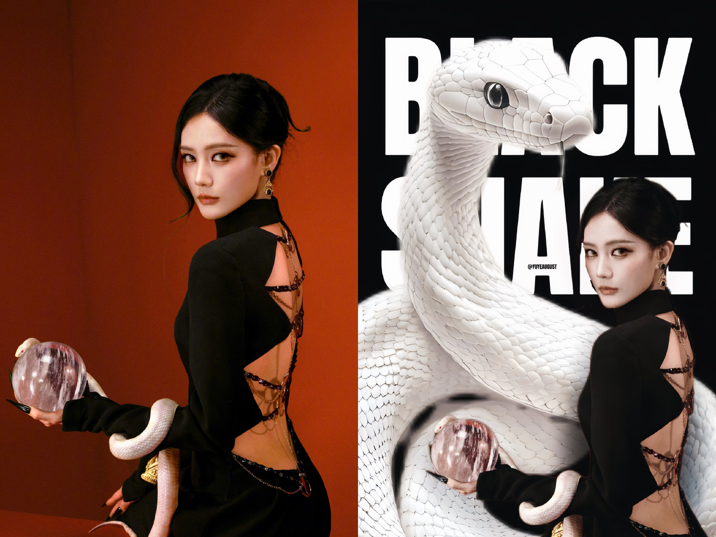 Two snakes
#李一桐脖子盘蛇# ​