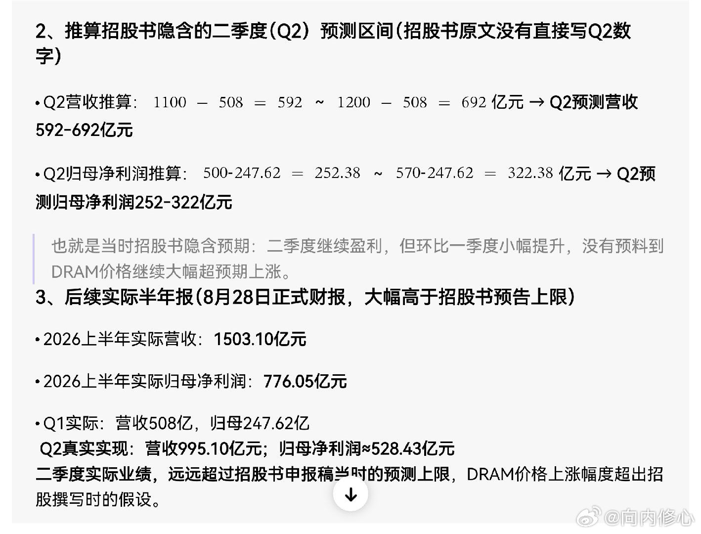 长鑫科技业绩超中报预期 ​