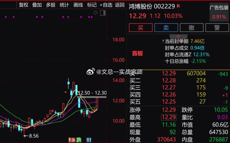 【算力租赁概念震荡反弹 鸿博股份涨停】算力租赁概念盘中震荡反弹，$鸿博股份 sz002229$ 涨停，$真视通 sz002771$ 、$艾可蓝 sz300816$ 、日科化学、宝兰德、锦鸡股份、大位科技、网宿科技涨幅靠前。消息面上，央视财经报道，随着人工智能应用加速落地，截至今年6月，中国日均词元调用量已突破500万亿。词元规模快速增长的背后，全球大模型的竞争进入白热化，算力需求出现爆发式增长。财经 股票A股