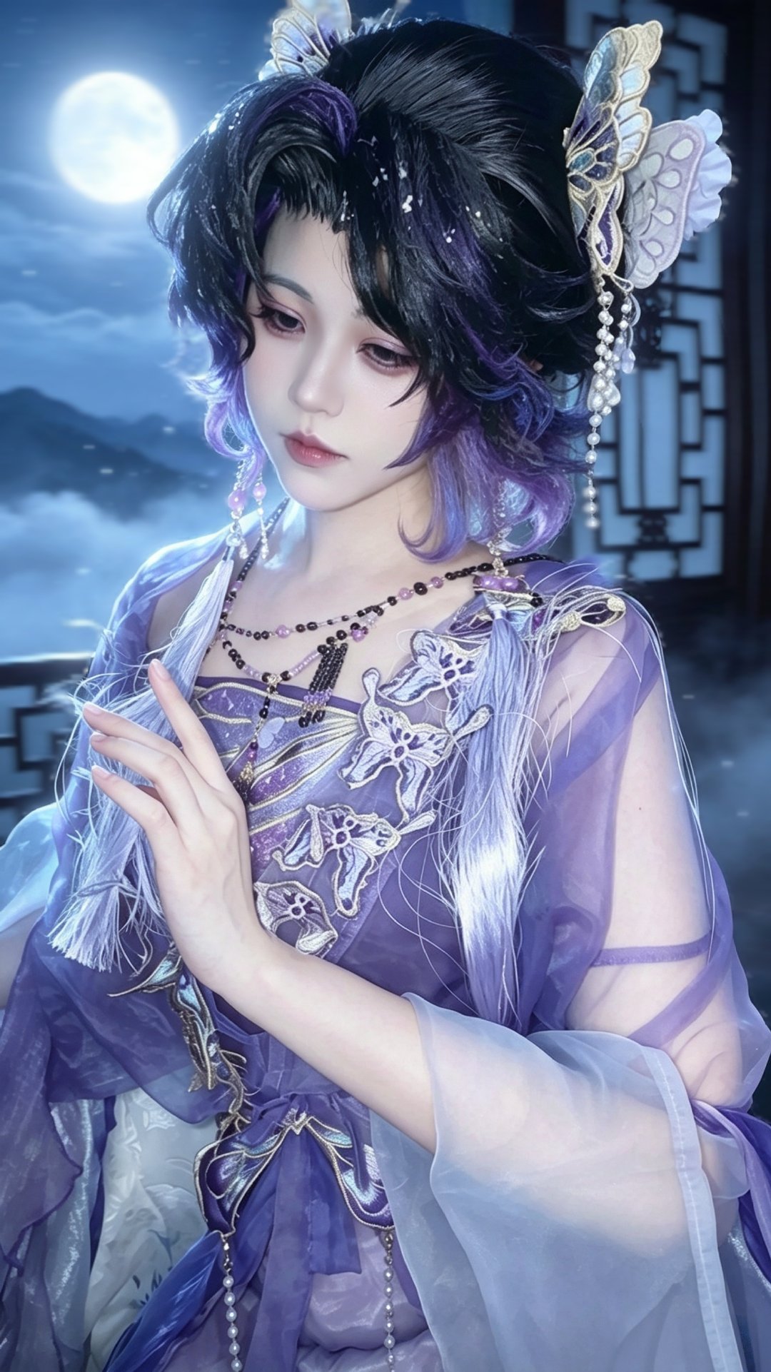 #鬼灭之刃[超话]# 

COS｜蝴蝶忍

以死为谋

ps:用豆包换了背景

#cos##鬼灭之刃##蝴蝶忍##古风# ​