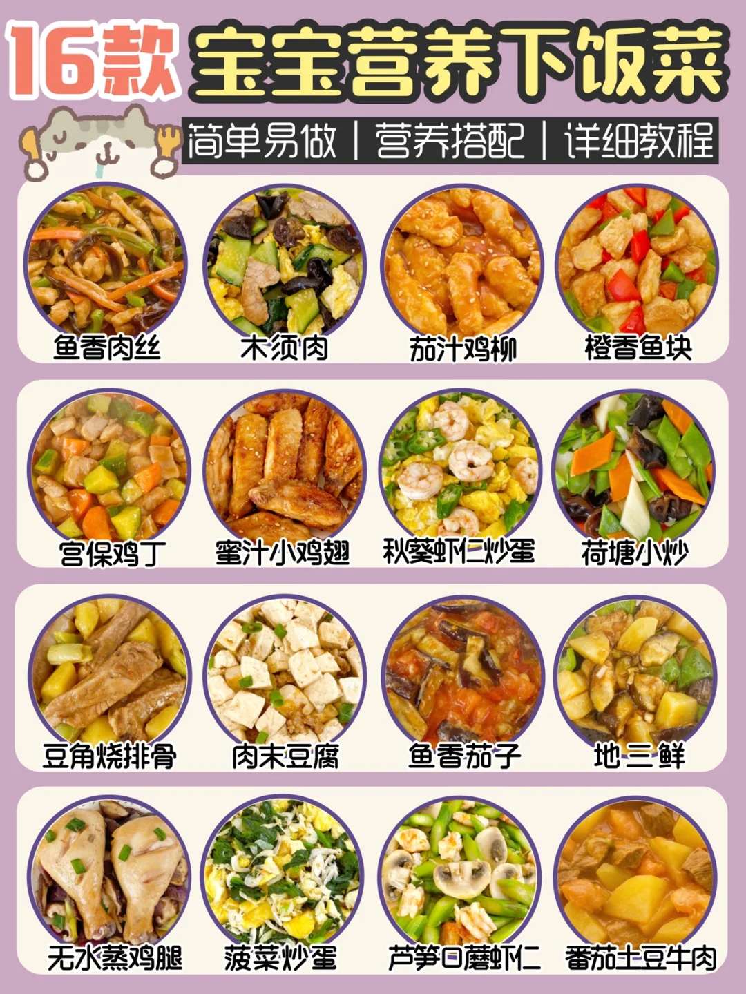 16款宝宝爱吃的家常菜︱营养搭配下饭菜合集