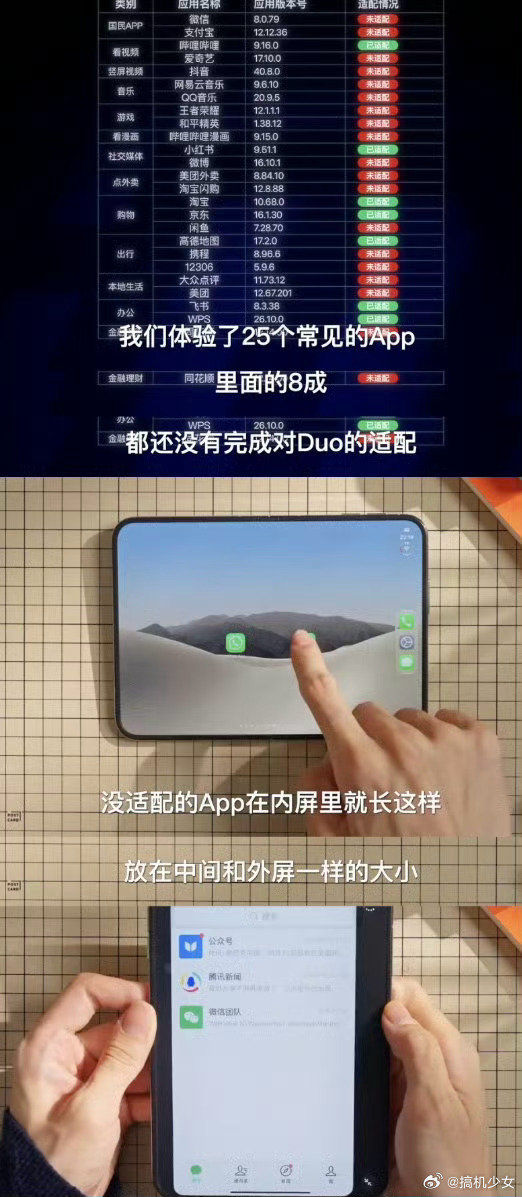 #iPhoneDuo仅适合特定人群#看完第一批评测，估计劝退不少人，软件适配不足怕成最大问题，明天开售会不会不用溢价了？[笑cry] ​