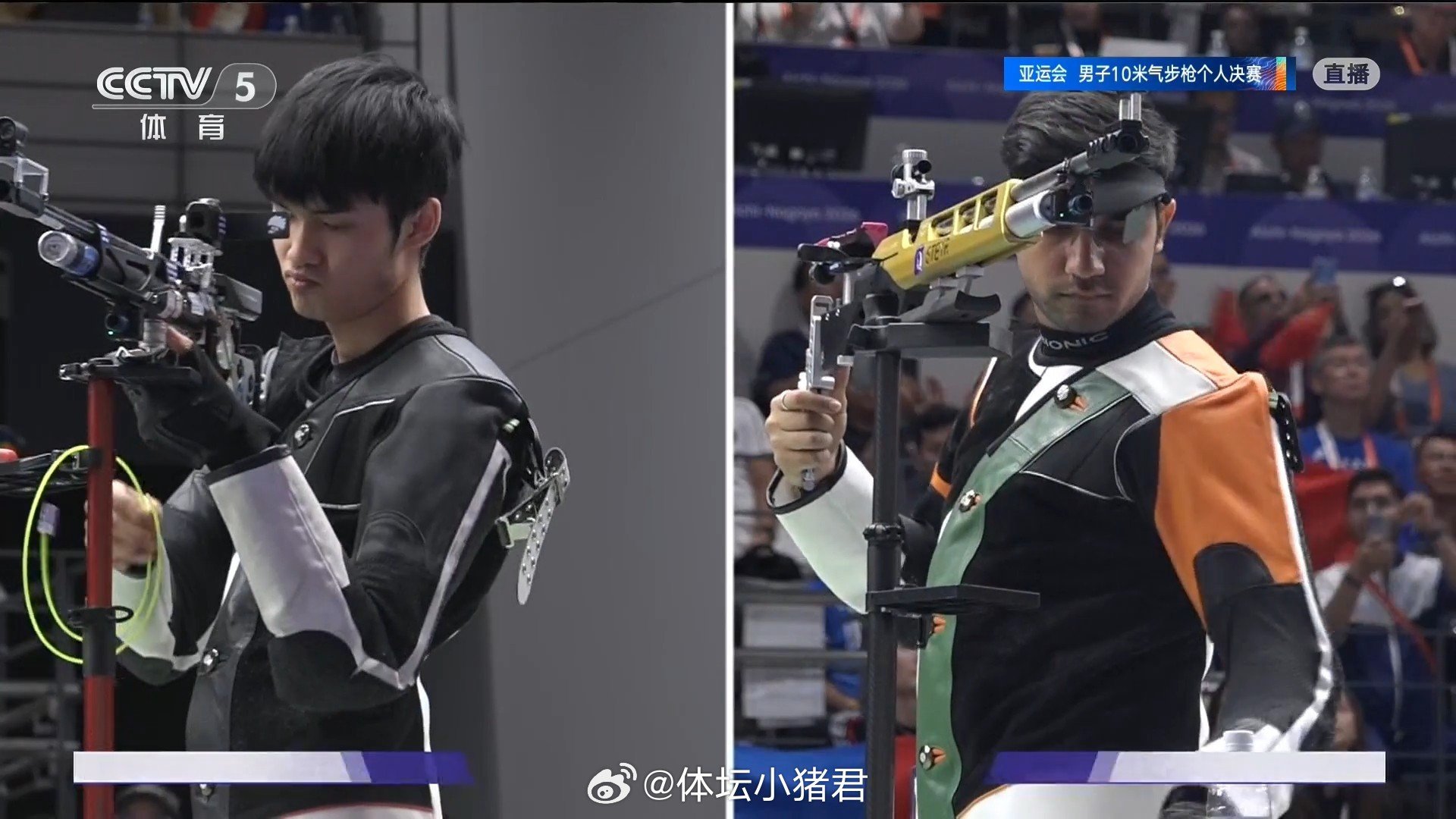 #2026爱知名古屋亚运会# 射击男子10米气步枪决赛，盛李豪254.2夺冠，破亚洲记录实现卫冕。马思涵排名第五。

盛李豪还是厉害，前16枪一直落后，最后领先快2环夺冠[允悲]。 #干饭哥一天2冠##盛李豪包揽个人团体两枚金牌# ​