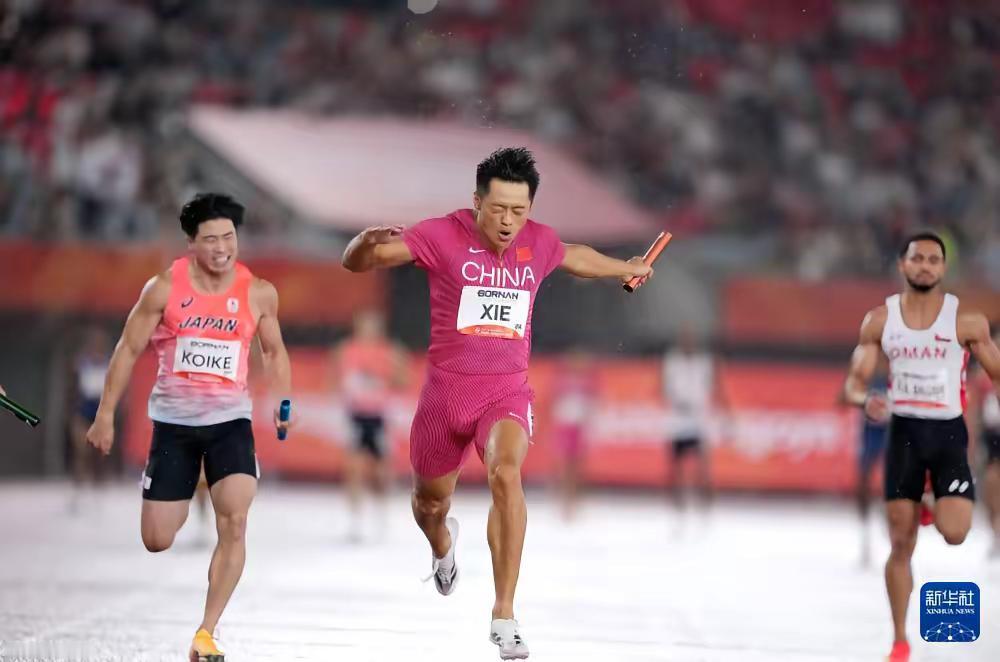 38.17🏅中国男子4×100米接力！亚运卫冕金牌！陈锦丰｜曾克理｜王胜杰｜谢震业一棒接一棒，接力荣光🇨🇳名古屋亚运会 中国短跑 男子4×100接力