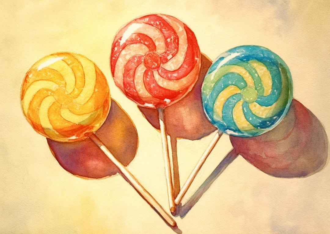 AI水彩：棒棒糖
