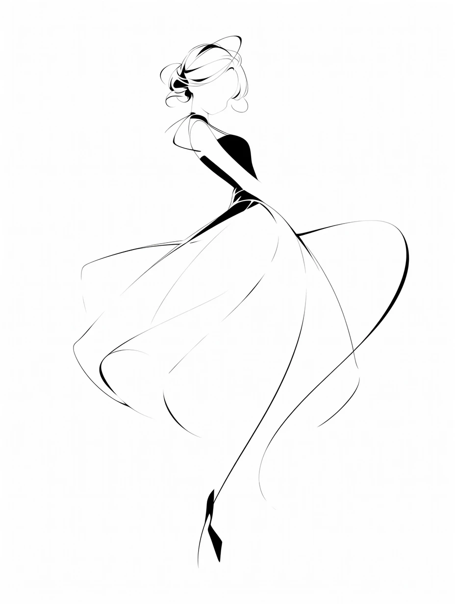 优雅女人·极简线稿［咒语］