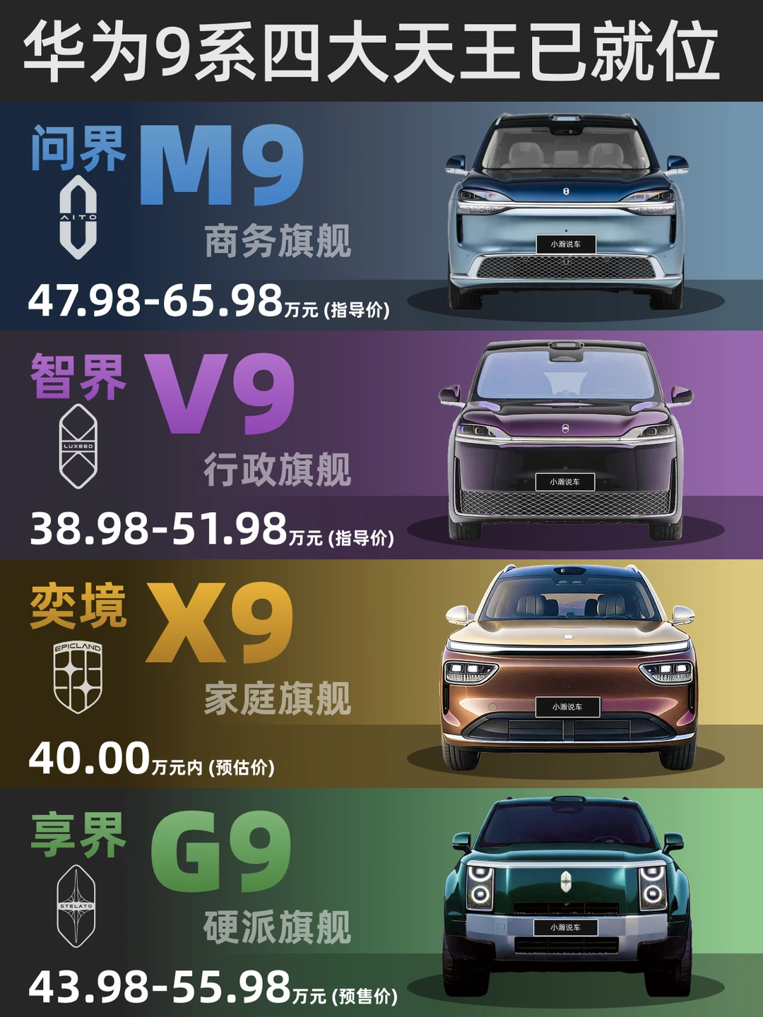 奕境X9来了！华为9系四大天王已就位