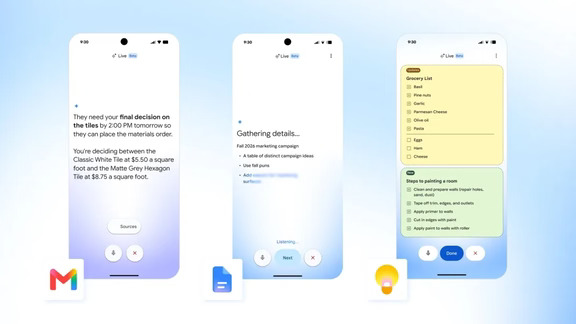 谷歌在Gmail、文档和Keep中推出AI语音