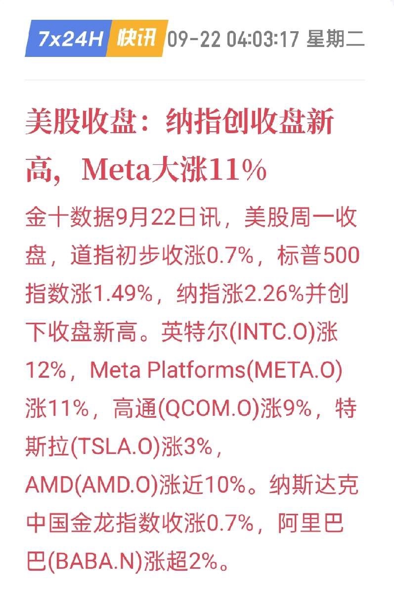 A股，可能要来一波了！

1、昨晚，半导体涨幅太夸张了。

费城半导体指数上涨近5%，AMD创历史新高！AI硬件没有什么逻辑问题，无非就是上半年涨多了，暑假回调，大家都认同会反弹，市场就耐着性子磨磨时间，没有什么大问题……

美股的纳指也创历史新高了，A股的双创与纳指的走势比较接近，大概率今日的 ​