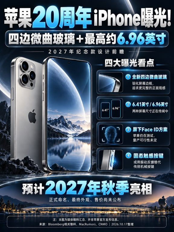 🍎苹果20周年iPhone配置前瞻！