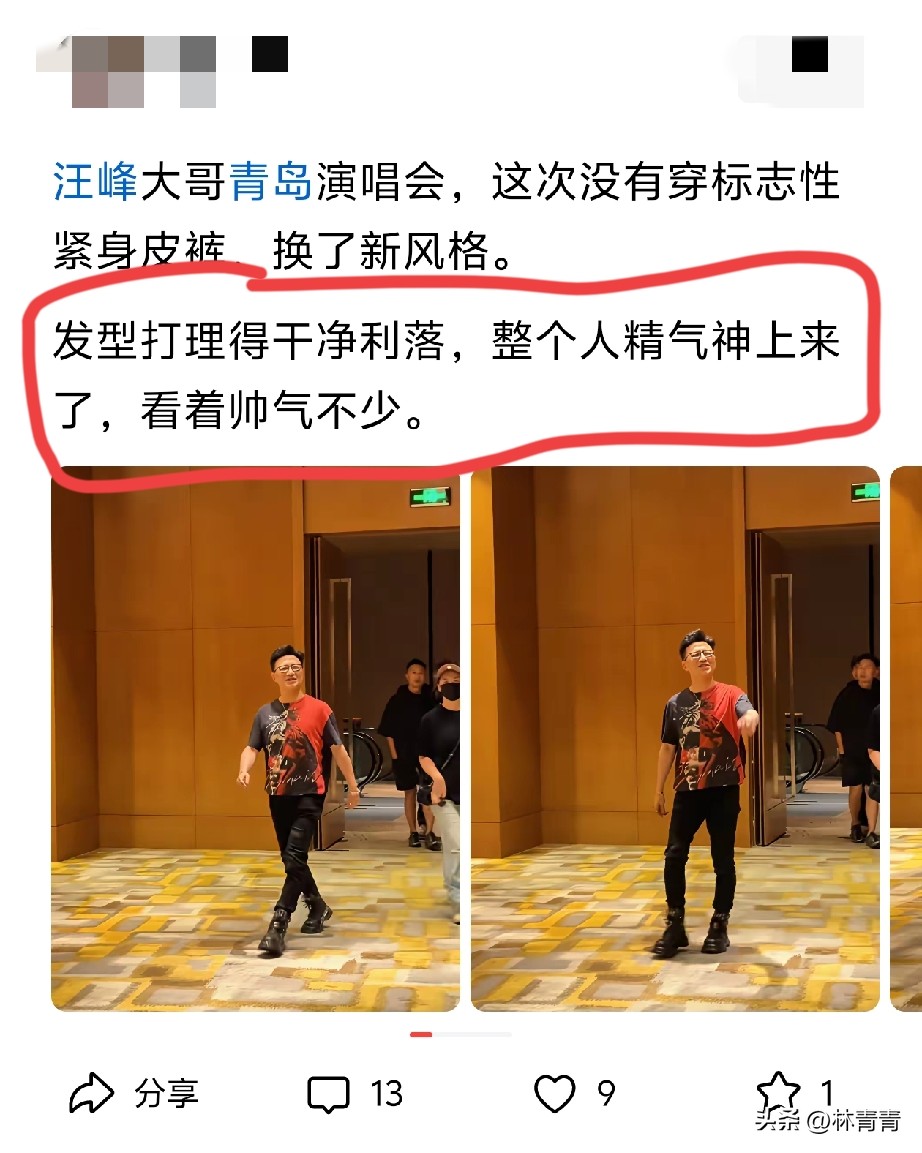 这是有什么高兴的事吗？汪峰怎么走进来跟个战斗公鸡一样精神抖擞的