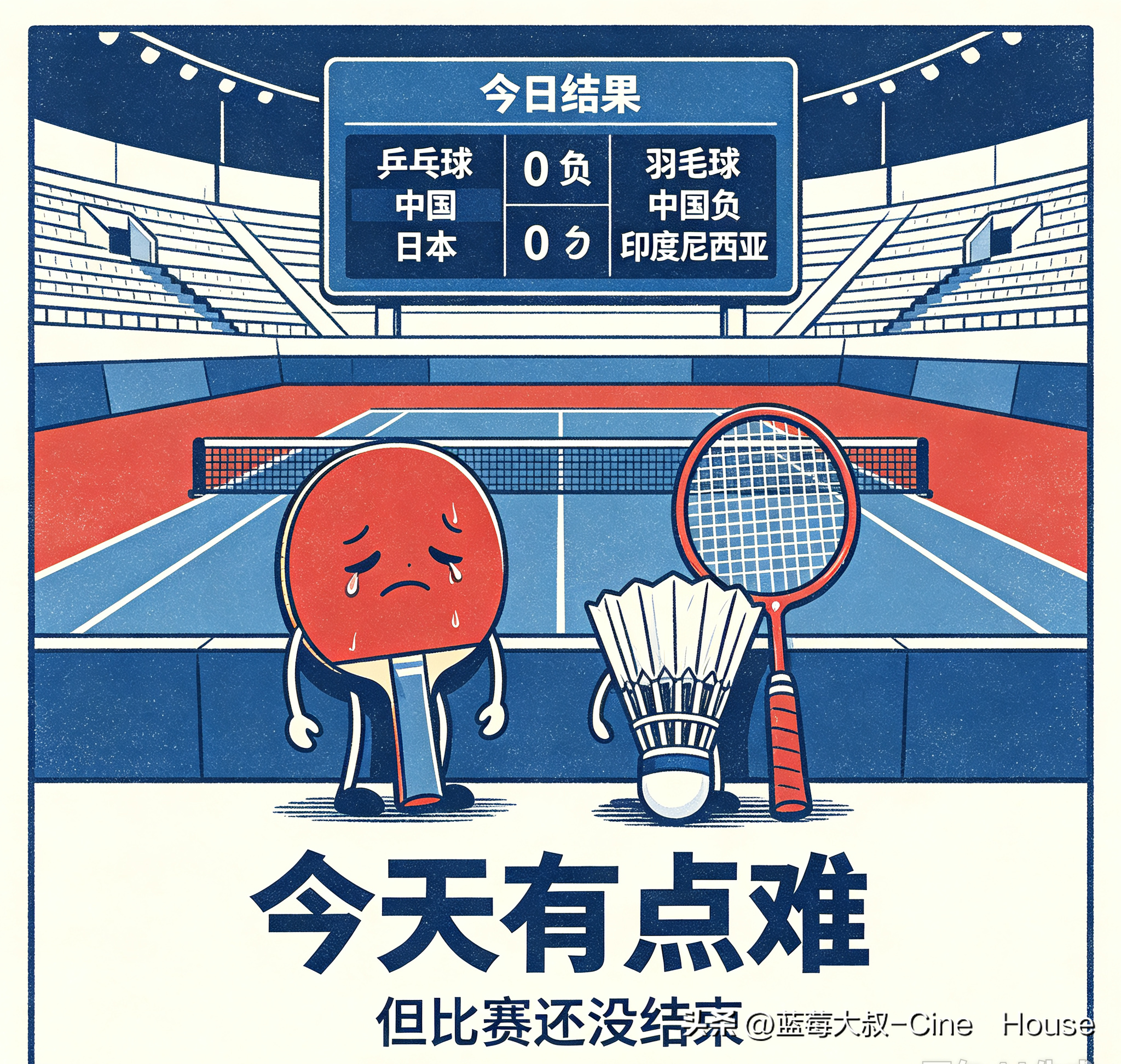 名古屋亚运赛场，一日之内，乒乓男团、羽球男团相继折戟，互争耻辱！。
 
乒乓男团决赛对阵日本，中国男子乒乓球队遣派出王楚钦、温瑞博、林诗栋出战，鏖战五盘，终以二比三憾负，九连冠伟业就此中断 。
首盘王楚钦身陷绝境，先失两局，而后力挽狂澜，三比二逆转松岛辉空，先下一城。次盘温瑞博不敌张本智和，比分扳平
