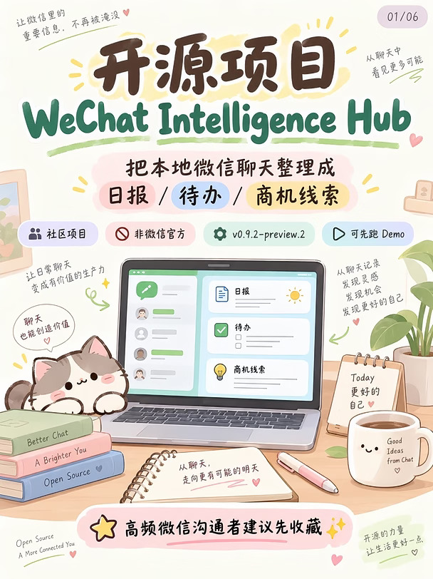 开源项目，把本地微信聊天整理成日报与待办