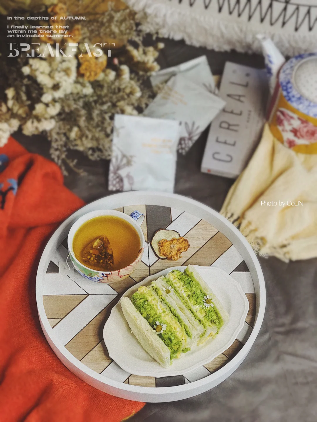 营养早餐🌼牛油果鸡蛋三明治·红豆薏米茶