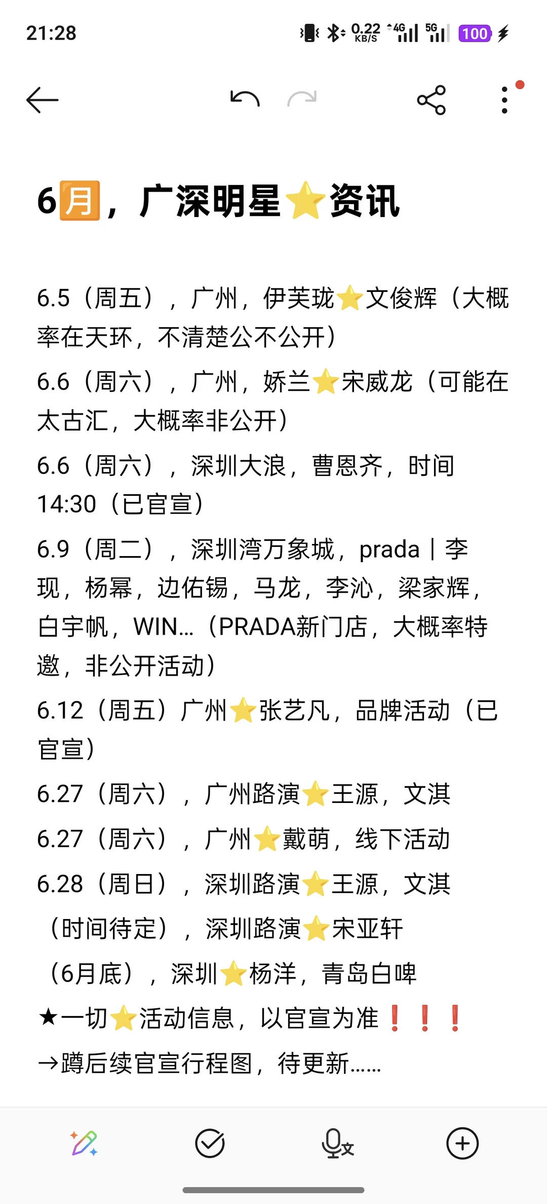 6🈷️｜广州，深圳，明星⭐资讯
