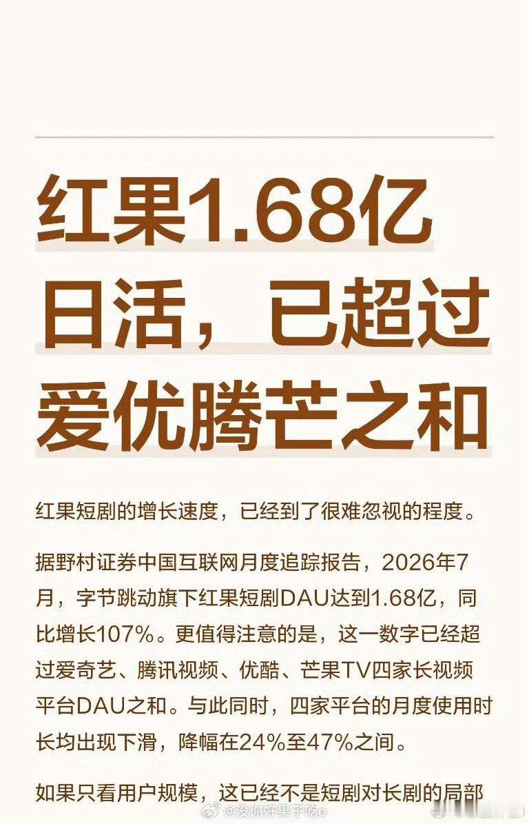 我去！！！红果这么给力吗？我才看到 ​