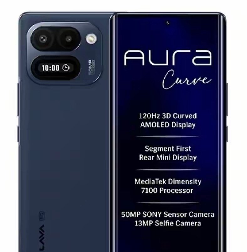 Lava Aura Curve加持天玑7100，采用120Hz高刷曲面AMOLED屏，内置6000mAh大电池，影像方面，搭载5000万索尼IMX752主摄，IP64防尘防水，性能拉满#iG胜利聚餐# ​