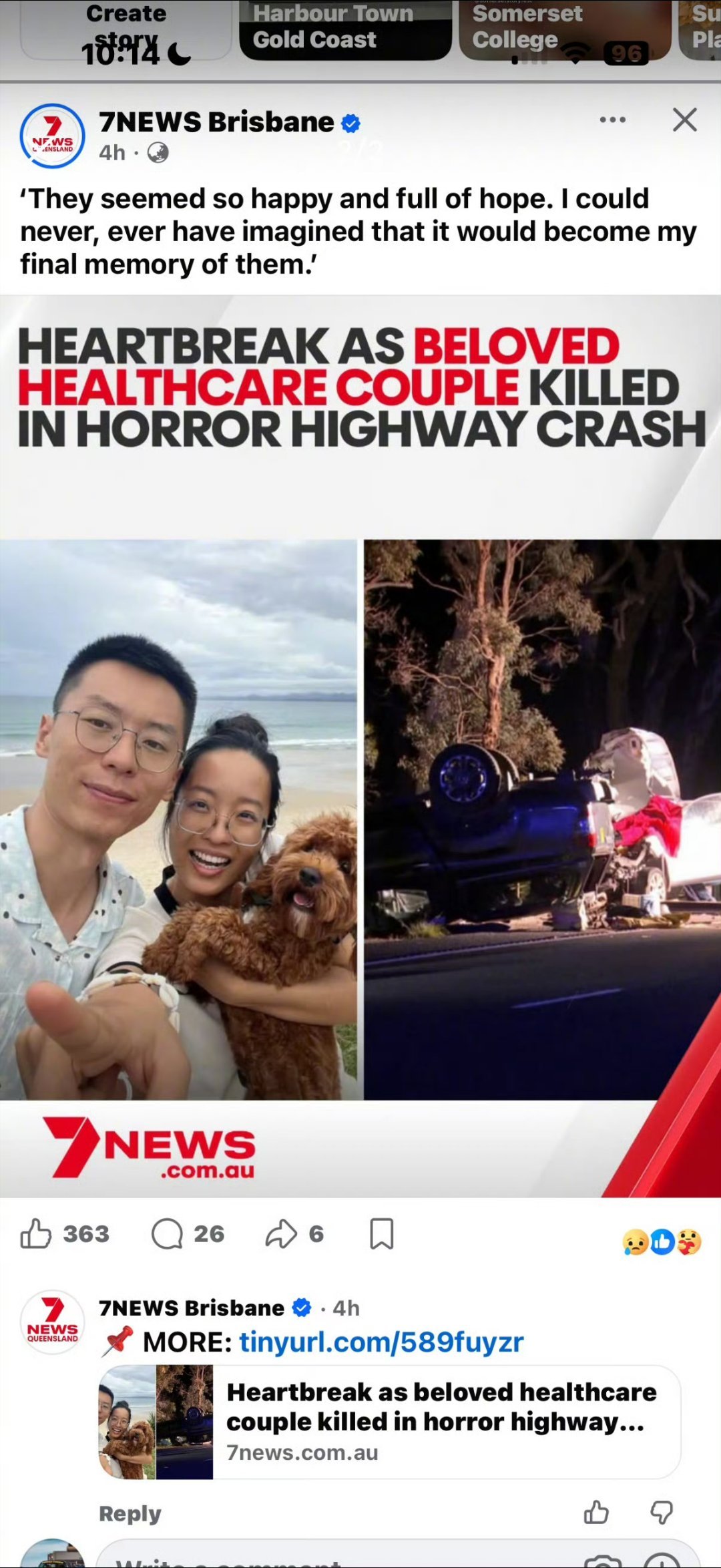 #中国夫妇刚拿澳洲绿卡车祸身亡#当地时间9月27日晚6点45分左右，澳大利亚维多利亚州西部发生三车相撞事故：中国公民38岁的郑帅（音）和31岁的妻子王安琪（音）当场身亡。据报道，事发八天前，两人刚过完结婚五周年纪念日。

身亡的中国夫妇两人都是医护行业从业者，刚取得澳洲绿卡，常年生活在维州西部 ​