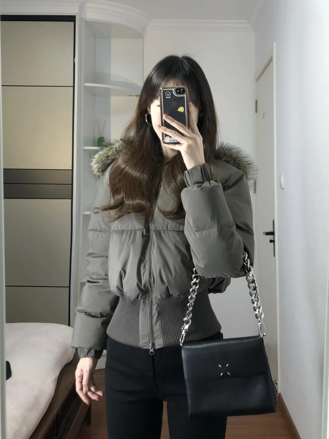 今年第一件带帽羽绒服