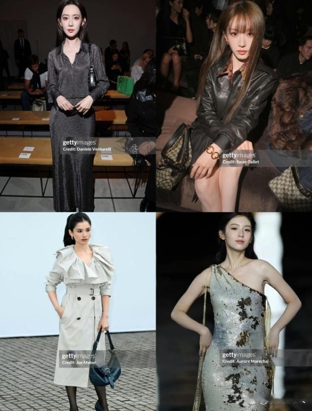 四位95花时装周生图！
周也，张婧仪，孟子义，田曦薇四位95花受邀出席海外时装周，都在比较四位的海外g社生图，讨论的热火朝天，都觉得自家生图最美，但是一看g社给四位的出图就知道，都给g社塞钱了，哪有什么生图，学过专业修图的一看就知道，四位的出图都是修过的，g社以前确实是生图起家，但是这几 ​