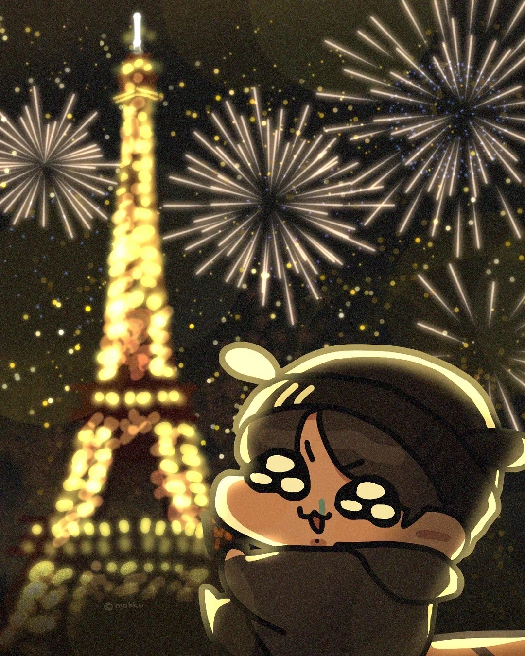 天啦 烟花下的落智宝宝 好美🥺🎆