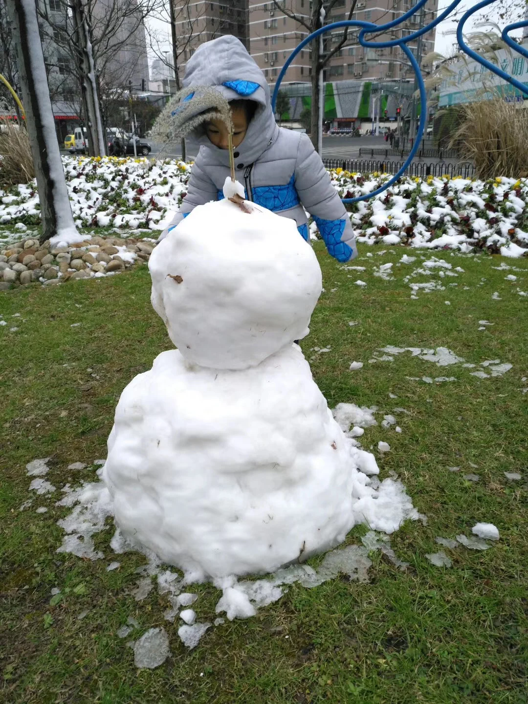 上海也有堆雪人☃️的时候❄️