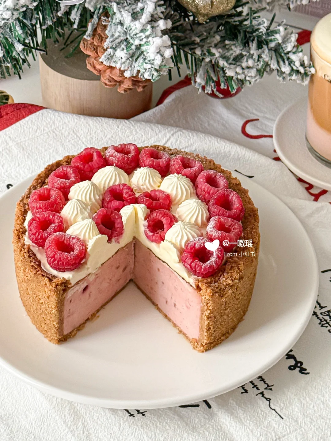 在家做甜品🍒树莓纽约重芝士蛋糕🍰好吃哭🤤