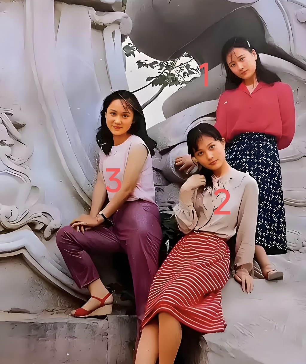 这是没有美颜，没有滤镜的年代。三位美女。2号最漂亮，我选2号。你选几号？