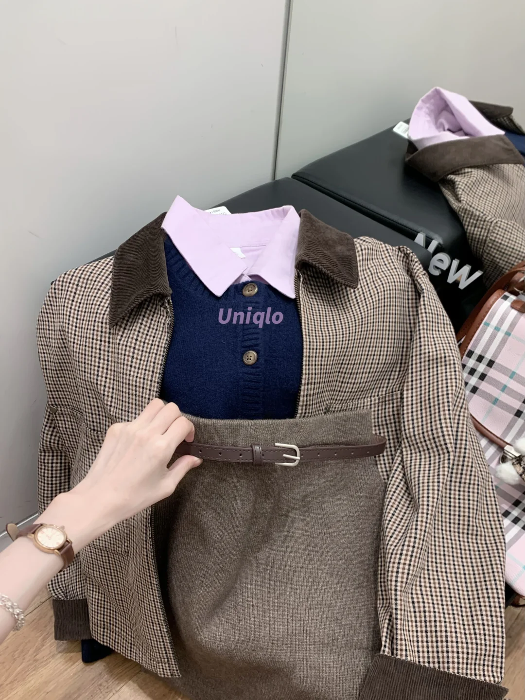 优衣库你真的好miu好赵露思!!🐻2套乖好韩好复古娇憨感~