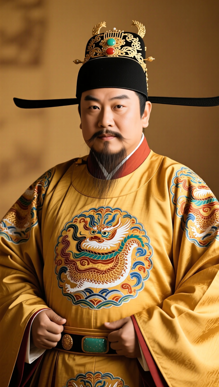 朱元璋（1328—1398），明朝开国皇帝，原名朱重八，濠州钟离人（今安徽凤阳一带）。他出身贫苦，早年饱受饥荒与战乱之苦。元末社会动荡，朱元璋投身起义军，凭借过人的胆识与治军才能逐步崛起。经历多次战役后，他建立并壮大势力，先后击败对手，逐渐统一江淮地区。

1368年，朱元璋在应天（南京）称帝，国号