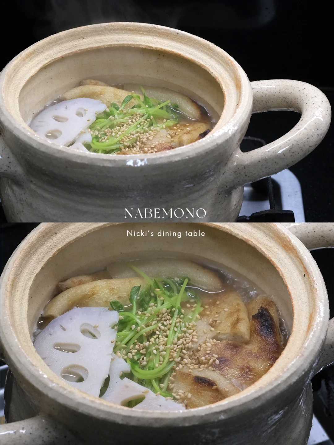 日式锅物｜冬天吃点热乎的，油扬藕片素食锅