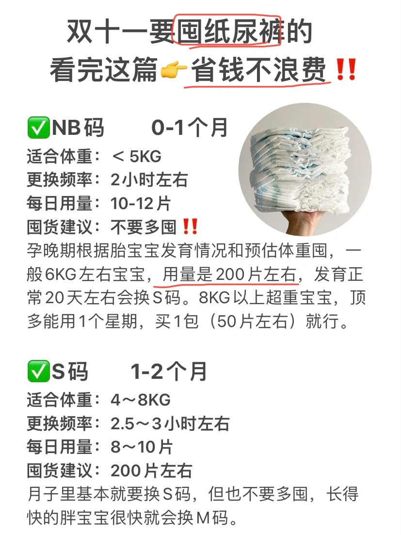 双11纸尿裤囤货攻略✅这样囤👉才省钱‼️
