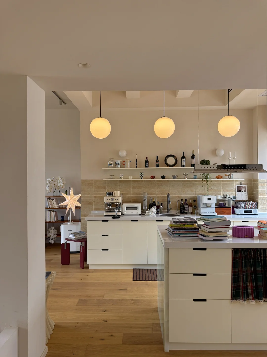 ☕️300平新家做了一个3.4米长的白色餐边柜