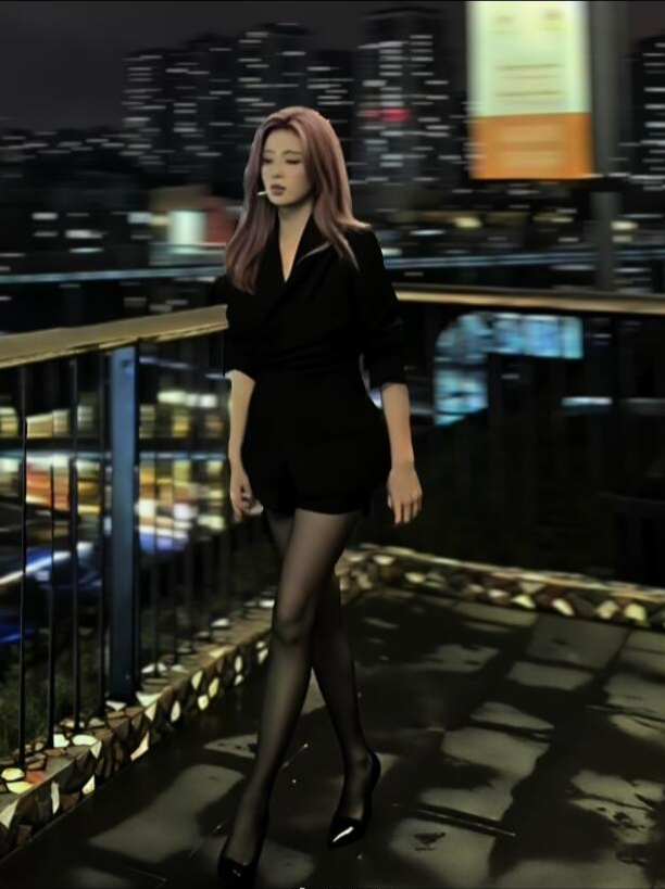 白鹿黑丝太绝了 黑色的夜空，配黑丝美腿 怎能让人不爱 白梦妍这身材，我真让人称赞