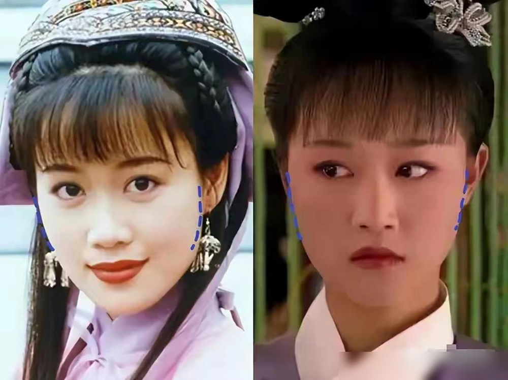 两个长得几乎一样的女演员，观众缘差了十万八千里。
蓝盈莹下垂眉眼，早年浪姐里露了胜负欲，被全网贴内卷功利标签。后来演大女主，哪怕业内认她演技，观众还是骂她长相撑不起角色。
梁小冰也是同款下垂眉眼，早年演祝英台成了几代人的白月光。哪怕近年半隐退出了争议，老观众的怀旧滤镜，还是把她供在古典美人的位置