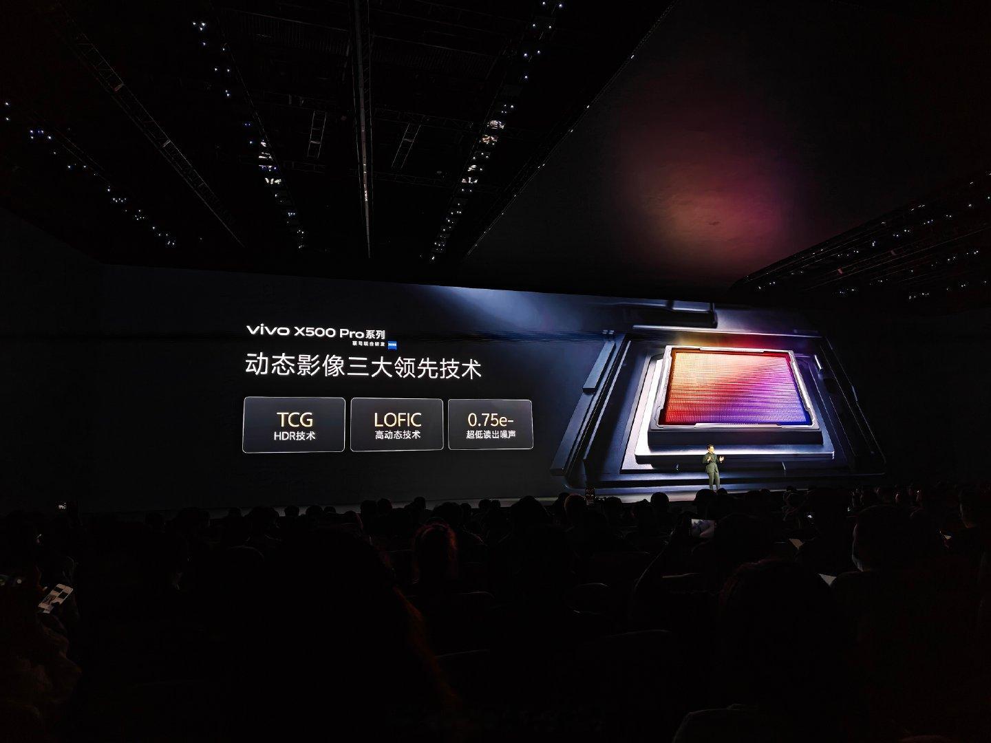 vivo X500 Pro系列用TCG HDR、LOFIC、0.75e-超低读出噪声，构筑了17EV动态范围的蓝图光御900传感器。由此开启了手机视频的17EV时代。
 ​​​