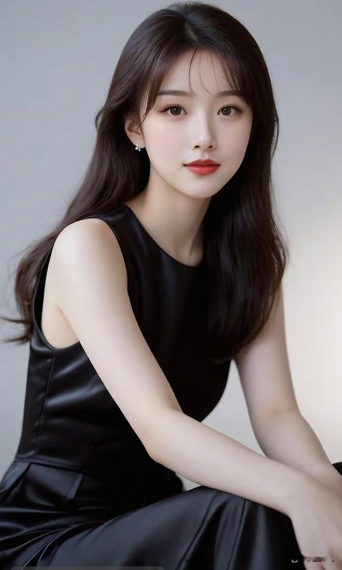 优雅黑裙少女，气质满分！💃🏻✨